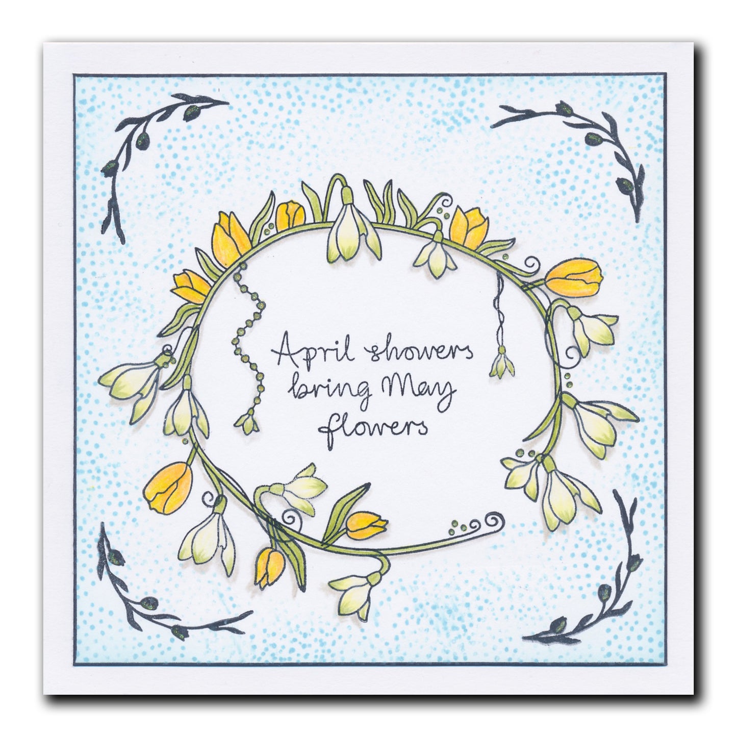 Barbara's SHAC Tulips & Snowdrops Framer A5 Square Stamp Set