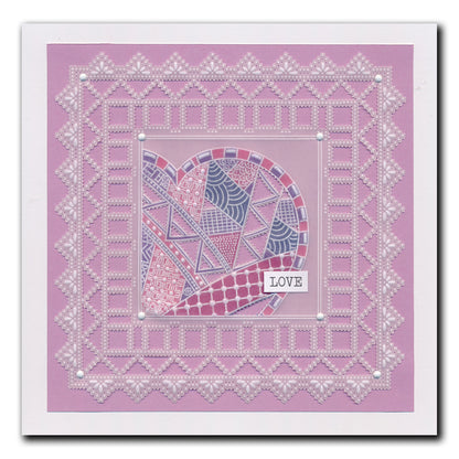 Barbara's SHAC Love Heart Doodle A5 Square Groovi Plate