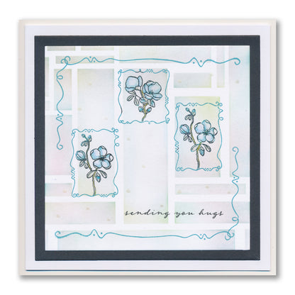 Barbara's SHAC Japonica Floral Panels A6 Square Stamp Set