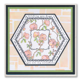 Barbara's SHAC Japonica & Scots Pine Floral Panels Stamp, Mask & Stencil Duets