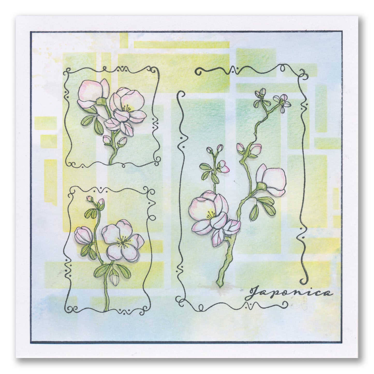 Abstract Rectangles Aperture Mat A4 Stencil