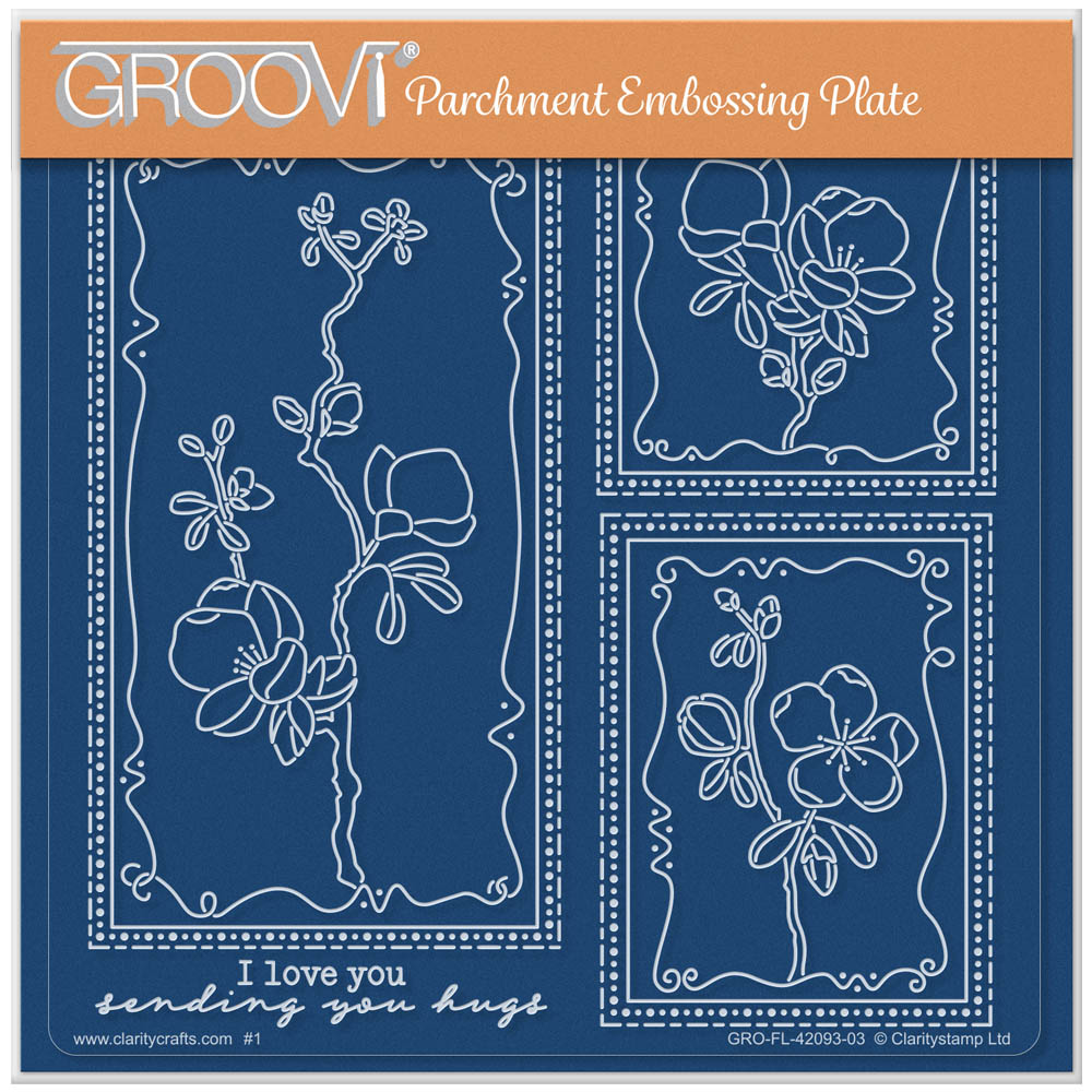 Barbara's SHAC Japonica Floral Panels A5 Square Groovi Plate