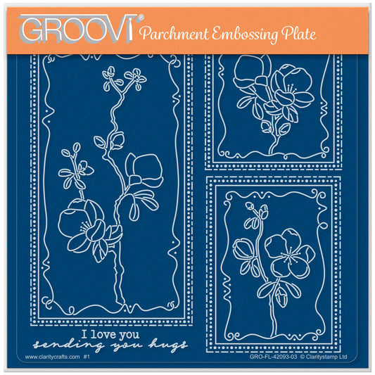 Barbara's SHAC Japonica Floral Panels A5 Square Groovi Plate