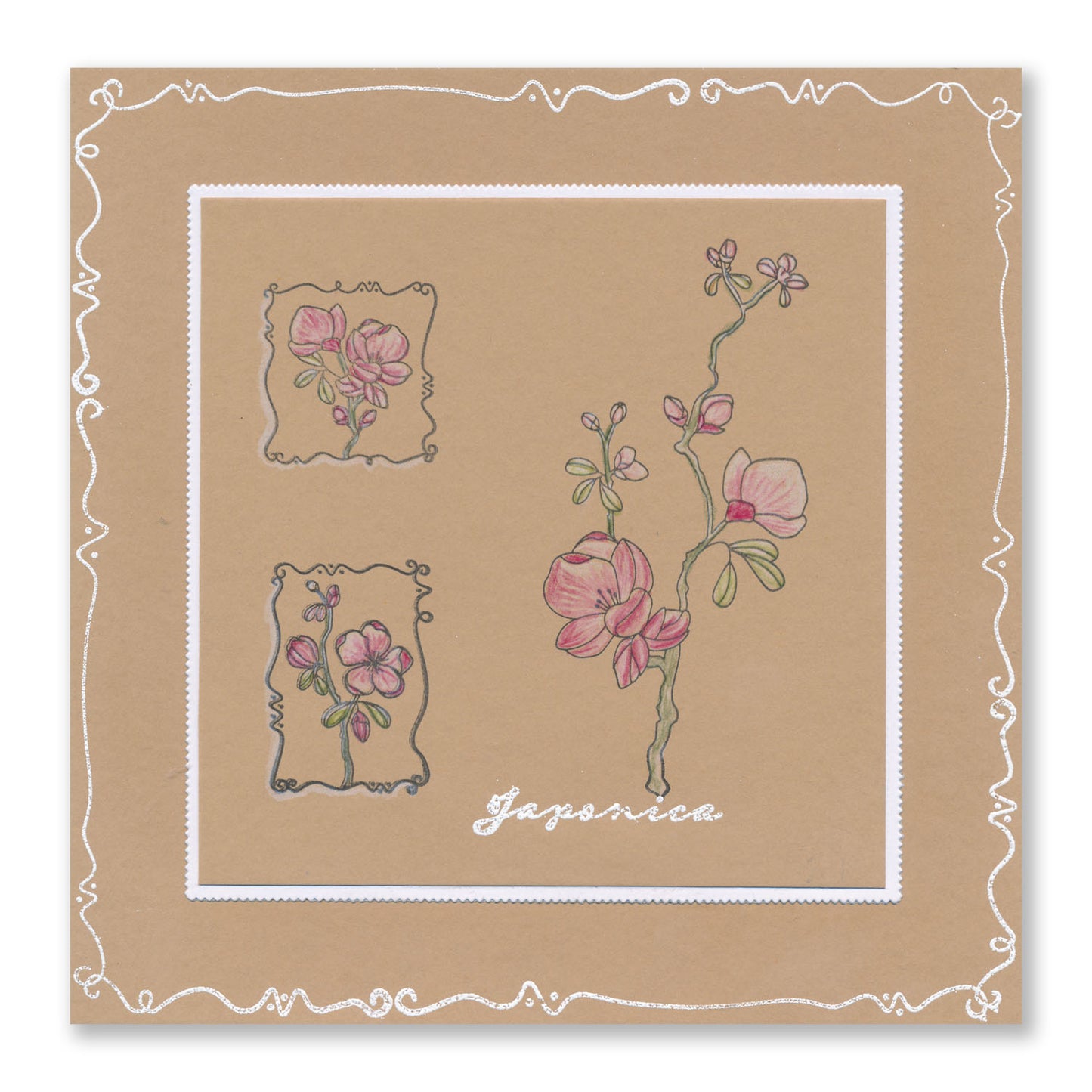 Barbara's SHAC Japonica Floral Panels A6 Square Stamp Set