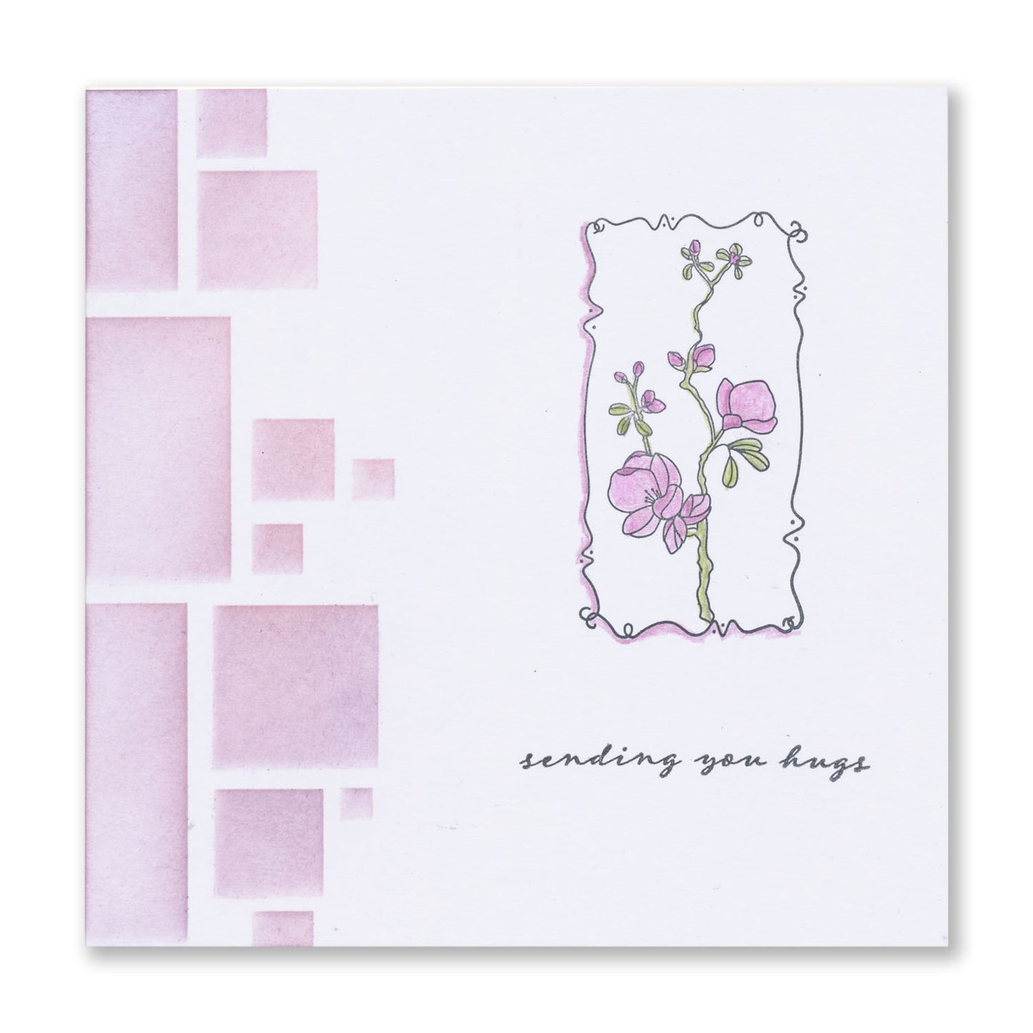 Barbara's SHAC Japonica Floral Panels A6 Square Stamp Set