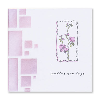 Barbara's SHAC Japonica Floral Panels A6 Square Stamp Set