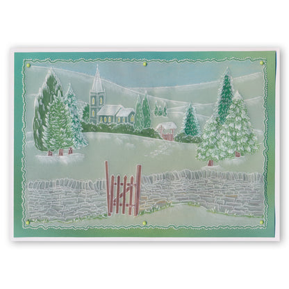 Jayne's Winter Scene - Church A5 Groovi Plate