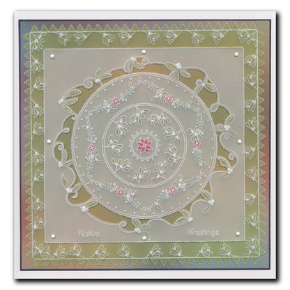 Jazz's Winter Mistletoe Frame A5 Square Groovi Plate