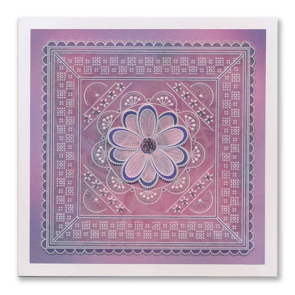 Tina's Floral Embroidery Parchlets A6 Square Groovi Plate Collection