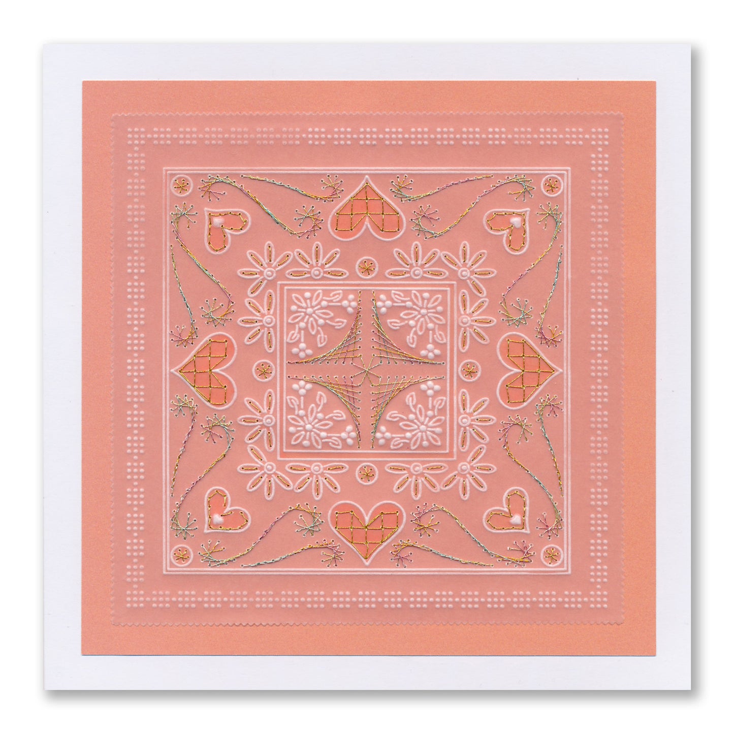 Tina's Floral Embroidery Parchlets A6 Square Groovi Plate Collection