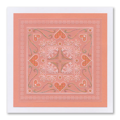 Tina's Floral Embroidery Parchlets A6 Square Groovi Plate Collection