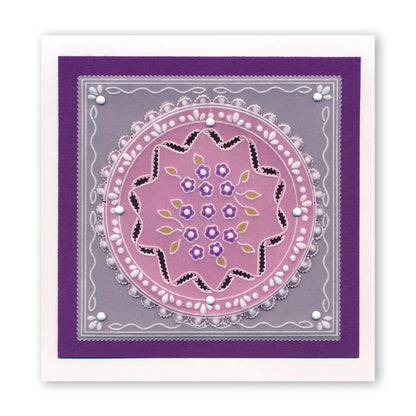 Josie's PTC Coins Flowers & Leaves A5 Square Groovi Plate