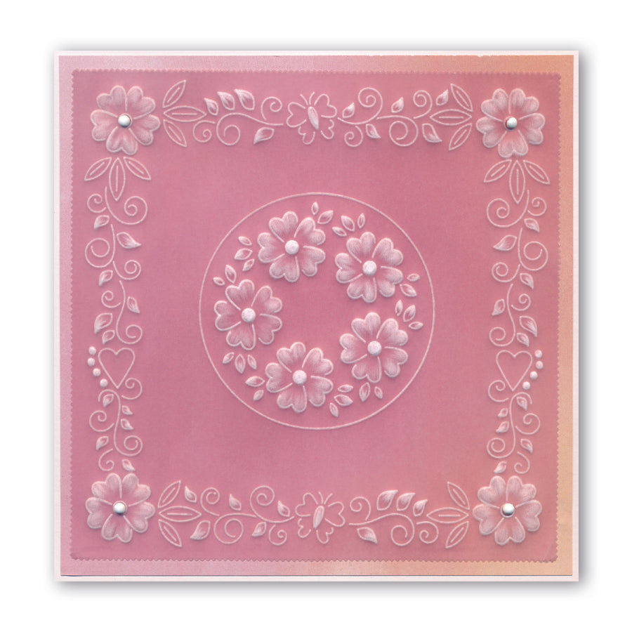 Josie's PTC Coins Flowers & Leaves A5 Square Groovi Plate