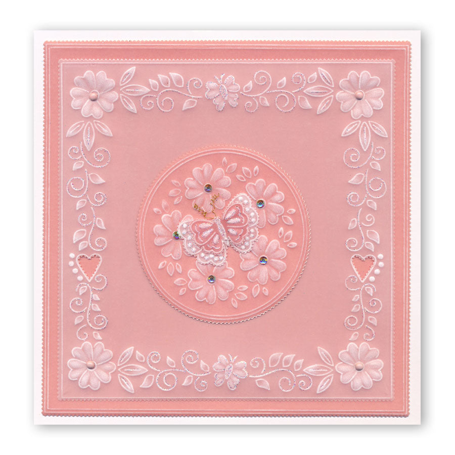 Josie's PTC Coins Flowers & Leaves A5 Square Groovi Plate