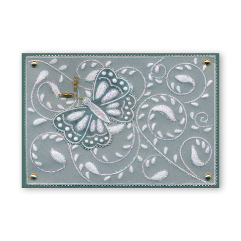 Josie's PTC Coins Butterflies & Hearts A5 Square Groovi Plate