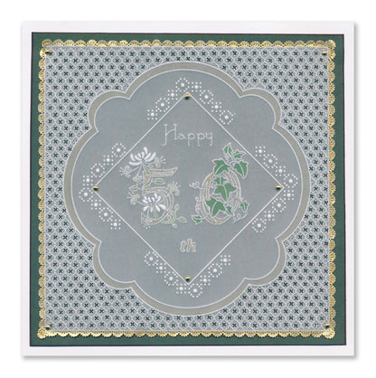 Barbara's Bijou Floral Alphabet & Numbers A4 & A5 Square Groovi Plate Duo