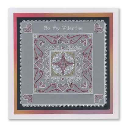 Tina's Hearts & Swirls Embroidery Parchlet A6 Square Groovi Plate