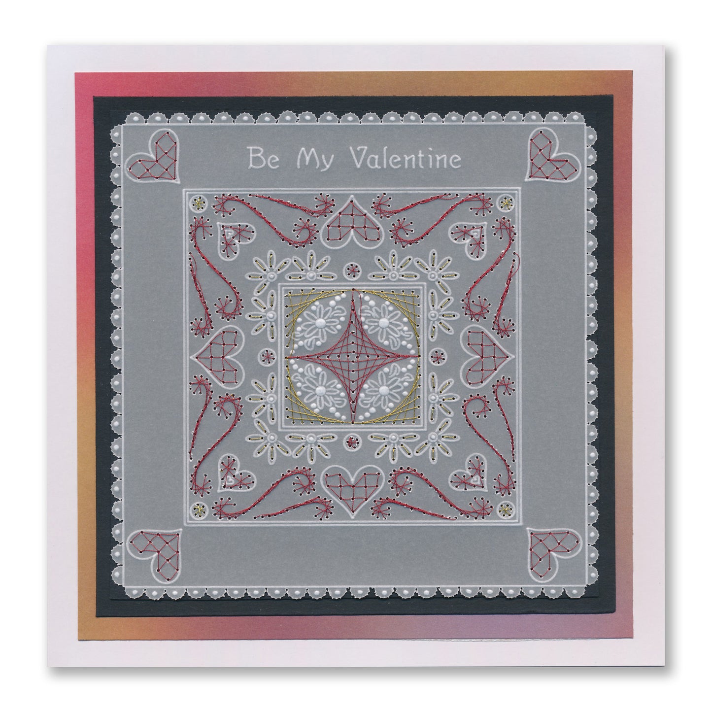 Tina's Floral Embroidery Parchlets A6 Square Groovi Plate Collection