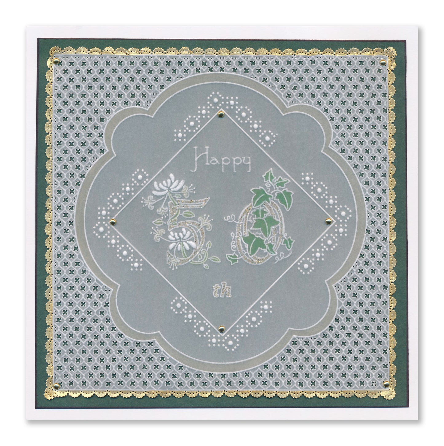 Barbara's Bijou Floral Numbers A5 Square Groovi Plate