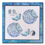 Barbara's SHAC Love - Japanese 2 Way Overlay Flowers & Butterflies A5 Square Stamp & Mask Set