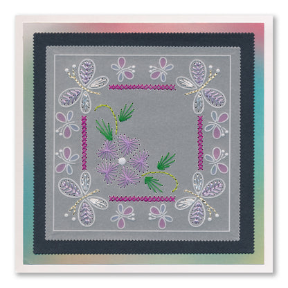 Tina's Embroidery Butterflies A5 Square Groovi Plate