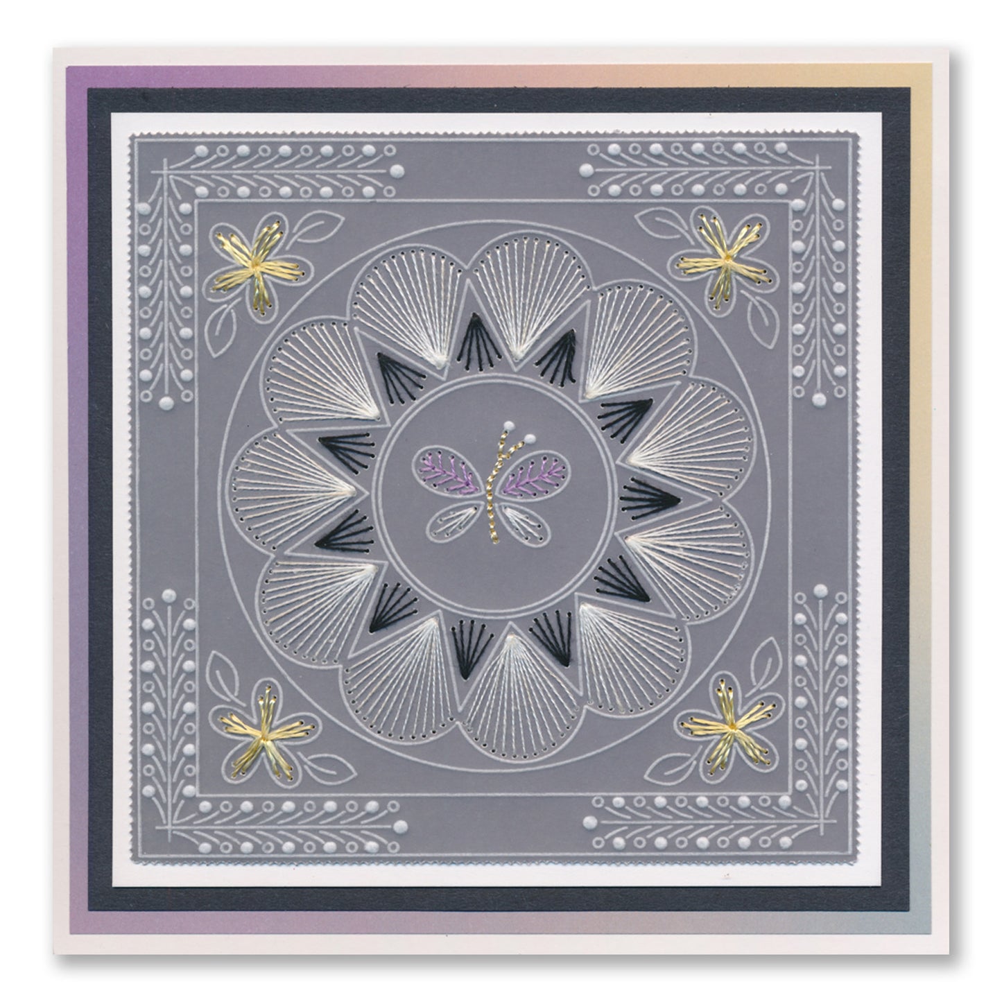 Tina's Embroidery Flowers A5 Square Groovi Plate