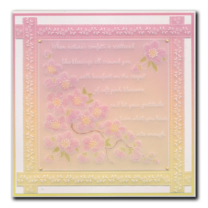 Linda's Dotty Cross-Stitch Oriental Fan Layering Frame A4 Square Groovi Plate