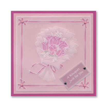 Linda's Floral Gifts A5 Square Groovi Plate Collection with A5 Green Two Tone Parchment