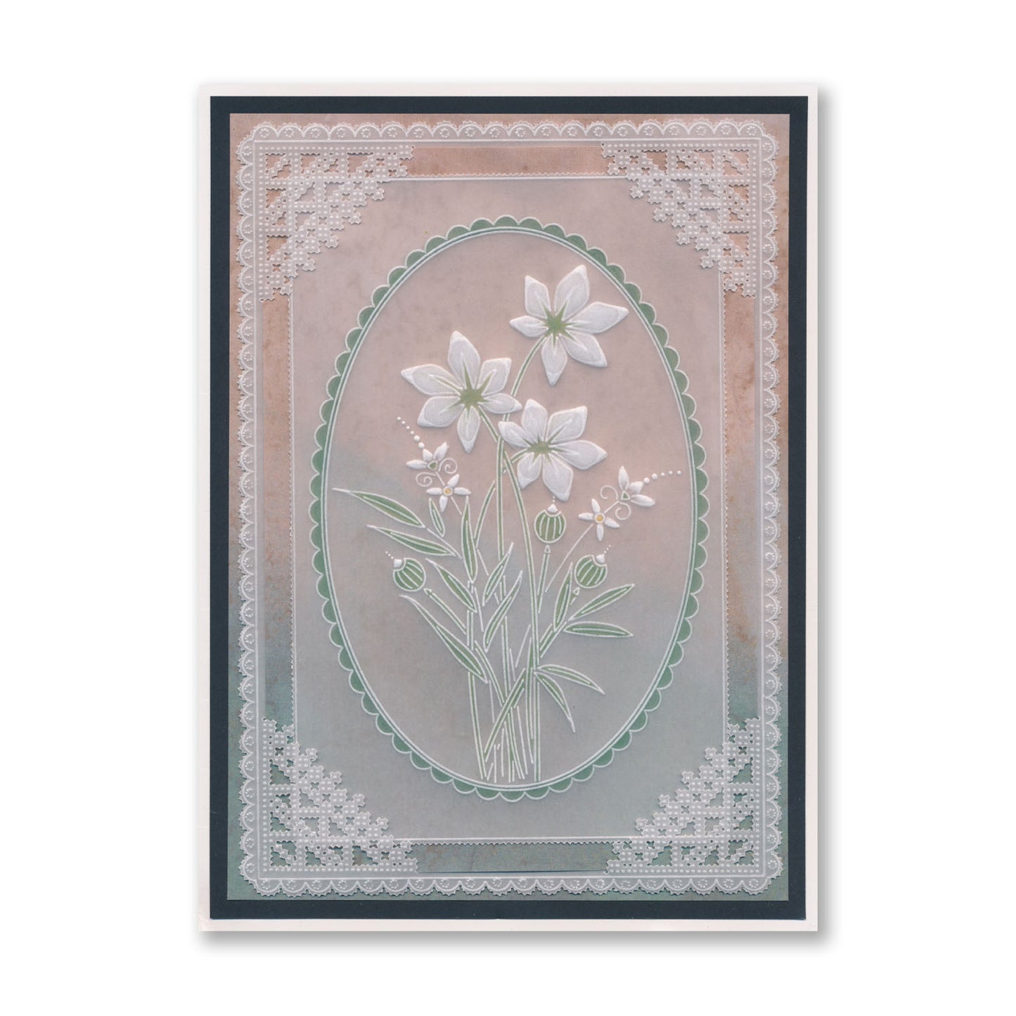 Winter Floral Spray A6 & Spacer Groovi Plate Trio