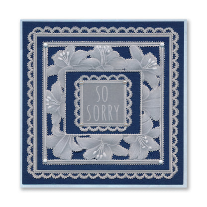 Floral Frame & Sentiments A6 Square Groovi Plate Collection