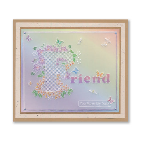 Linda's Floral Alphabet - Letter F A6 Square Groovi Plate