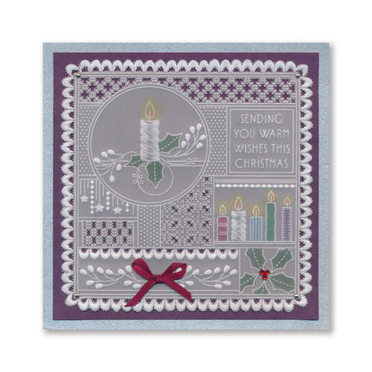 Tina's Christmas Candle - Easy Layout A5 Square Groovi Plate