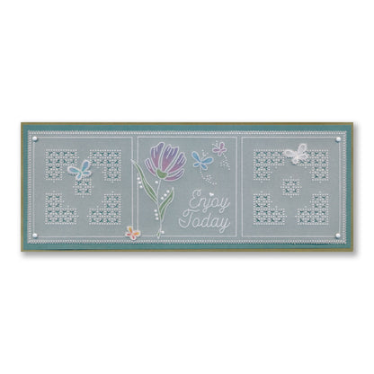 Tina's Floral Samplers A4 Groovi Plate Duo with 8x8 Rainbow River Designer Parchment