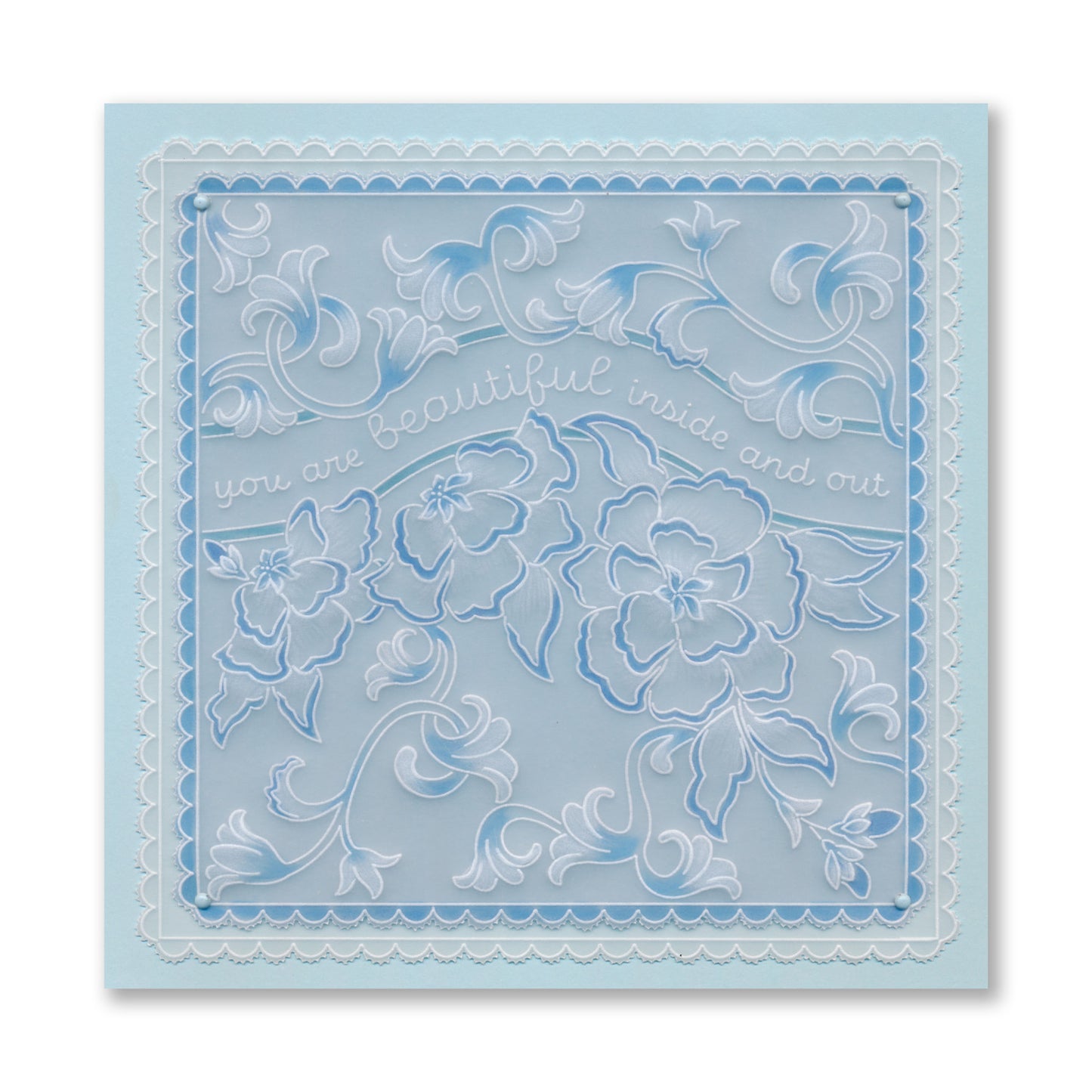 Linda's Richelieu Lace You Are Beautiful A5 Square Groovi Plate