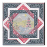 Linda's Japanese Pagoda Layering Frame A4 Square Groovi Plate