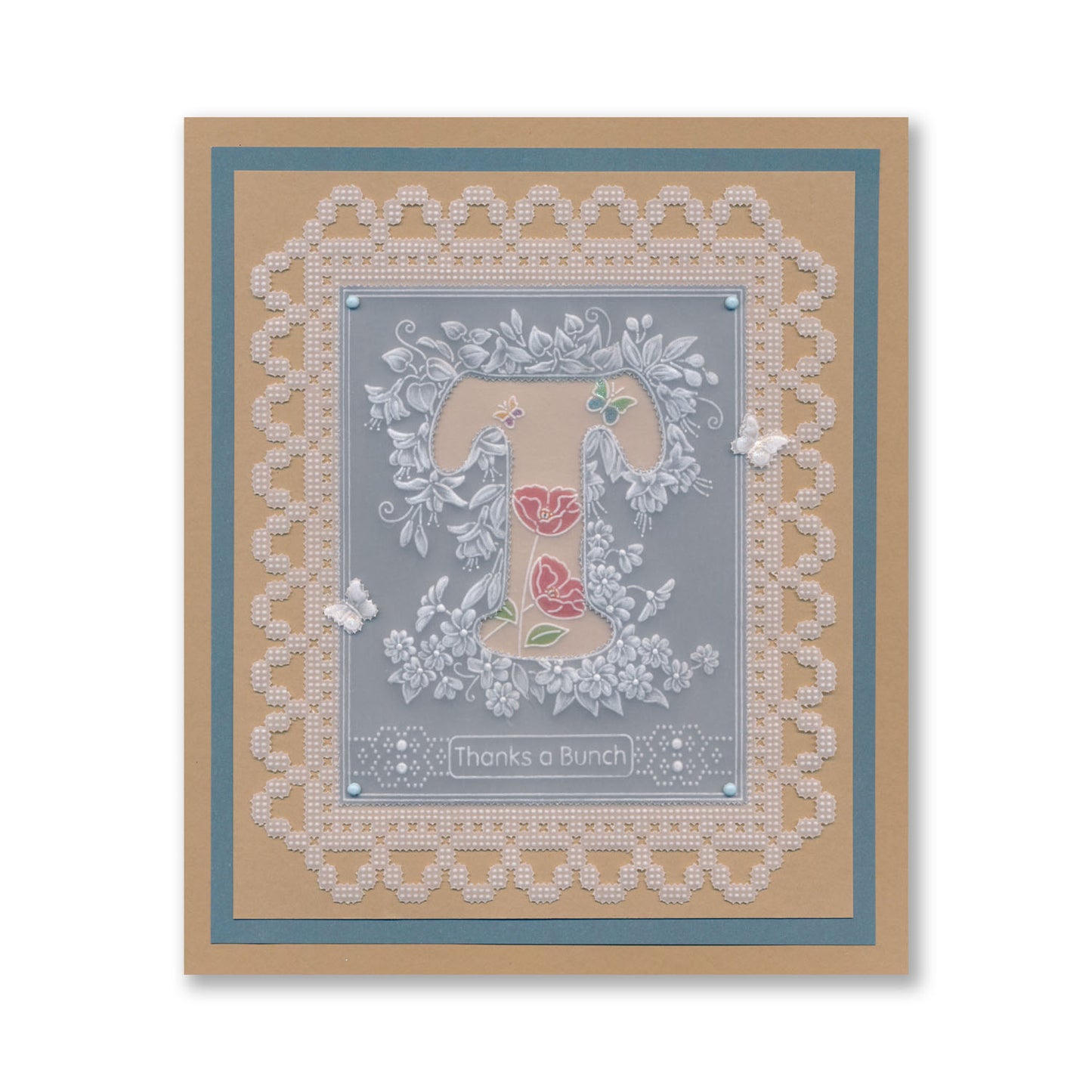 Linda's Floral Alphabet - Letter T A6 Square Groovi Plate