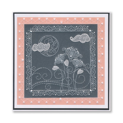 Doodle Landscapes - Field & Flowers and Flowers in a Breeze A5 Square Groovi Plate Duo