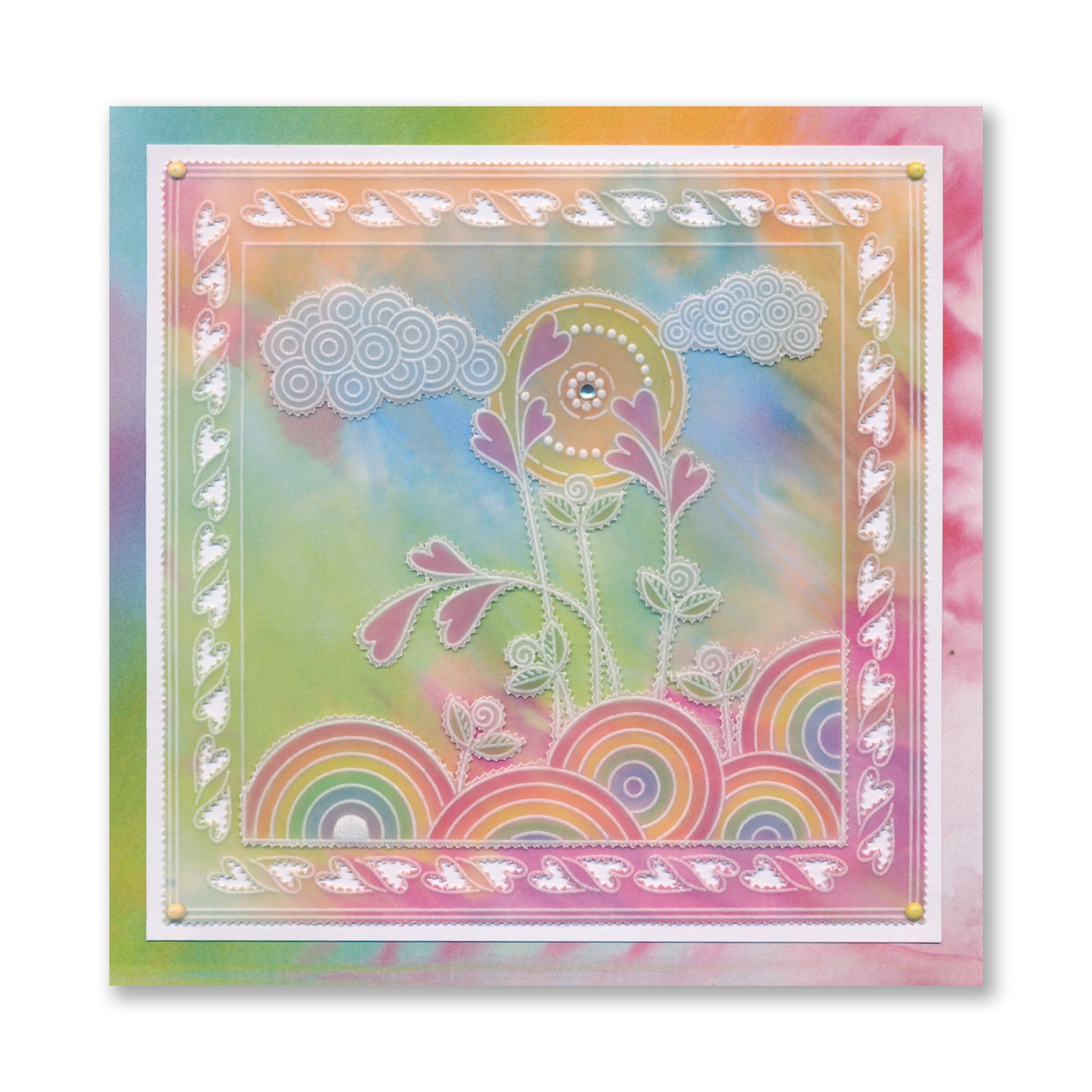 Doodle Landscapes -  Flowers in Spring and Sunrise Flowers A5 Square Groovi Plate Duo