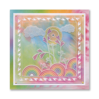 Doodle Landscapes -  Flowers in Spring and Sunrise Flowers A5 Square Groovi Plate Duo