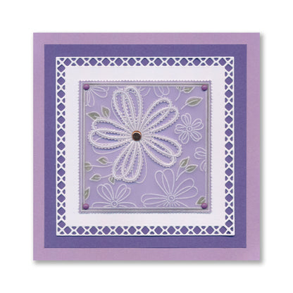 Tina's Floral Samplers A4 Groovi Plate Duo with 8x8 Rainbow River Designer Parchment