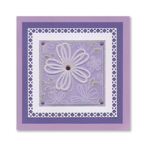 Tina's Floral Samplers A4 Groovi Plate Duo with 8x8 Rainbow River Designer Parchment