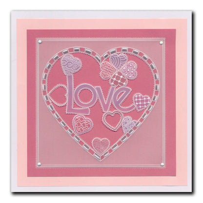Barbara's SHAC Love Heart Doodle A5 Square Groovi Plate
