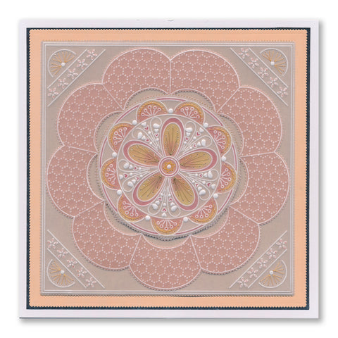 Tina's Floral Embroidery Parchlets A6 Square Groovi Plate Collection