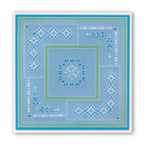 King's Lace Grids & Alphabet Collection A5 Square Groovi Piercing Grids  (Straight) & Groovi Border Plate Set