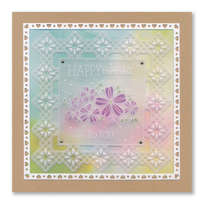 Tina's Springtime Flowers Happy Birthday A6 Groovi Plate
