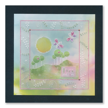 Tina's Springtime Flowers Hugs & Love A6 Groovi Plate
