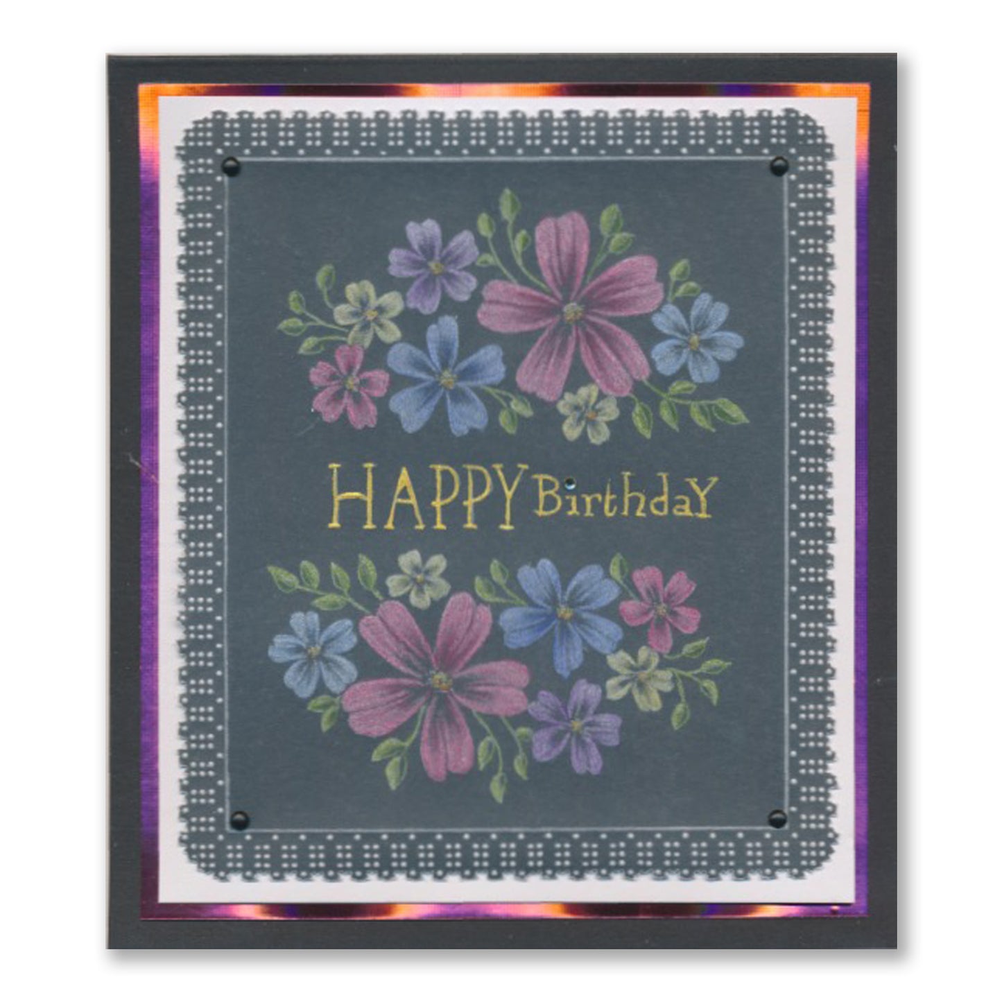 Tina's Springtime Flowers Happy Birthday A6 Groovi Plate