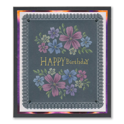 Tina's Springtime Flowers Happy Birthday A6 Groovi Plate