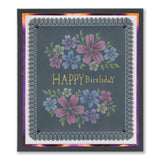 Tina's Happy Birthday Flowers A6 Groovi Plate