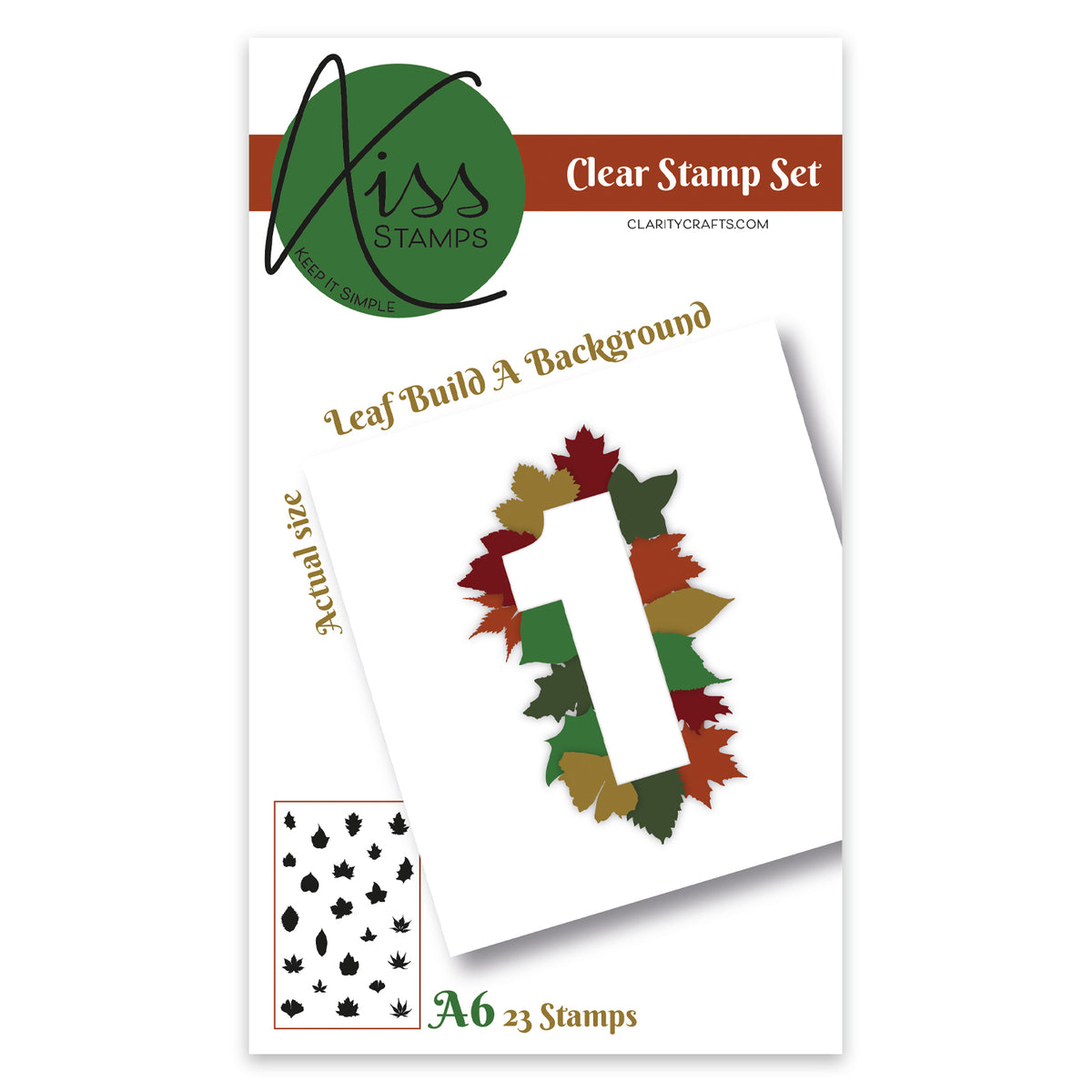 Abilityone Stamp Build KISS by Clarity - Leaf Silhouettes - Build a Background A6 Stamp Set ...